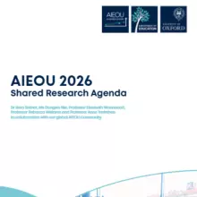 Cover page of AIEOU Shared Research Agenda with university logos