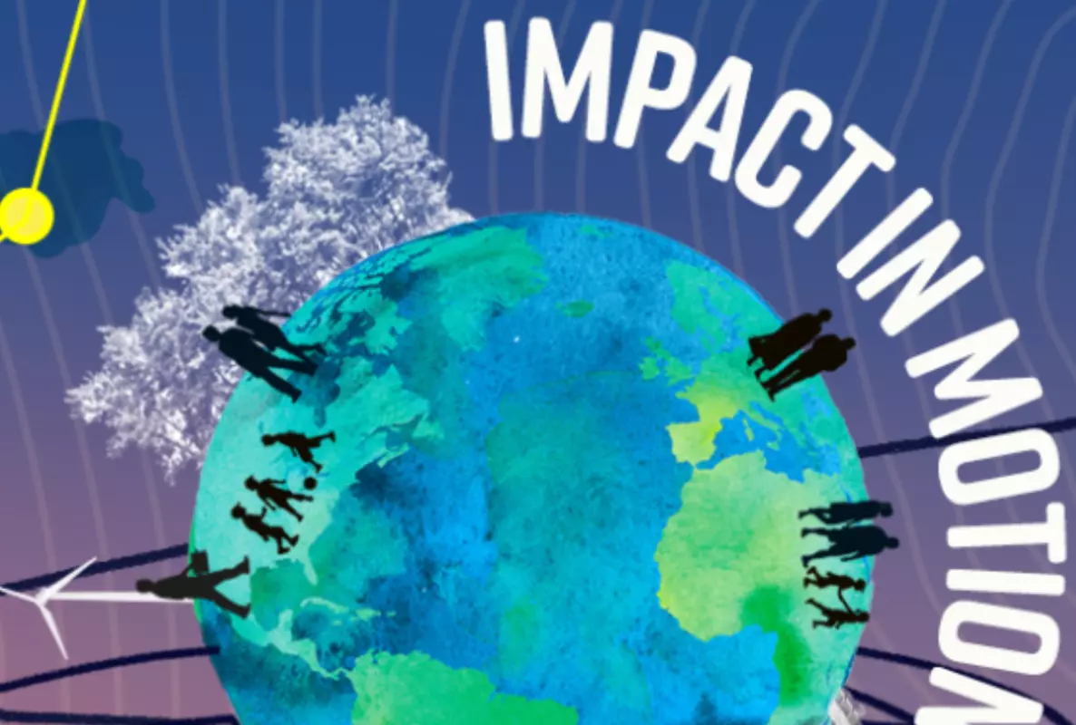 Image of planet earth with the words impact in motion